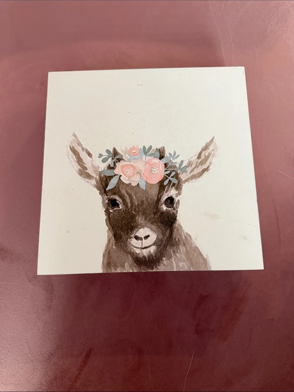Pink Floral Baby Goat Wall Art by